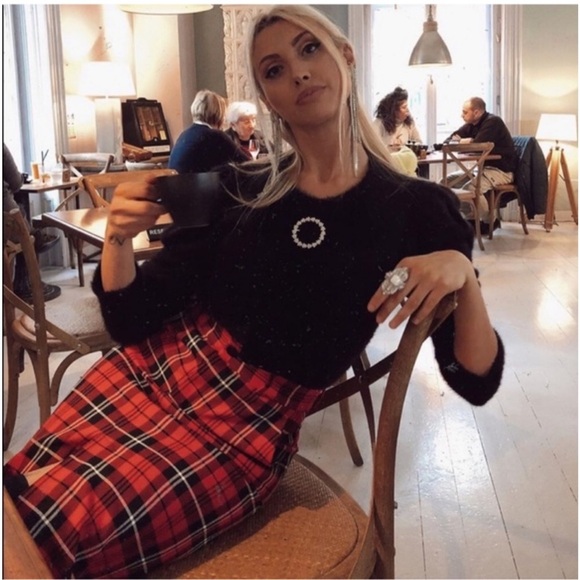 🦋 Bloggers Favorite 🦋  Zara Plaid Pencil Skirt Size M - Picture 12 of 15